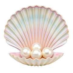 beautiful seashell with pearls inside, representing ocean treasure and elegance