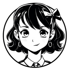 Kawaii Anime Girl – Elegant Bow & Feminine Grace