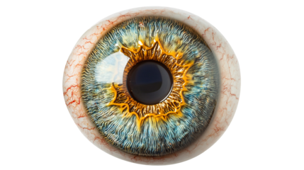 深い青の瞳のクローズアップ。意識の目覚めと夢の世界を象徴。generative ai