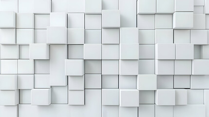 White Cubes Abstract 3D Geometric Background