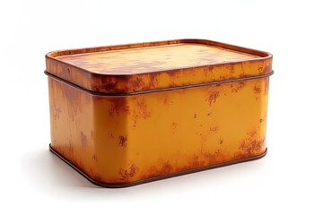Rusty Orange Metal Storage Box for Home Decor