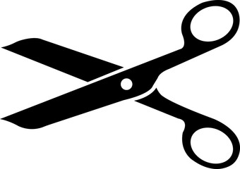 Scissor sign. Flat icon style. Scissors black on transparent background. - stock vector