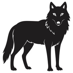 wolf simple icon on transparent vector background