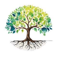 vector tree with roots