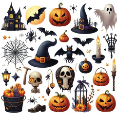 halloween icons set