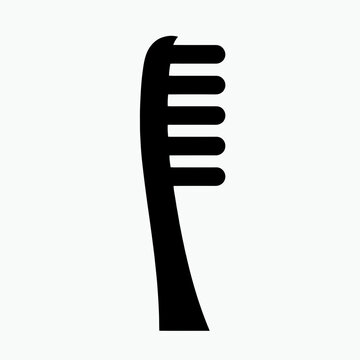 very simple flat and minimalist Toothbrush Head silhouette in black on a white background
