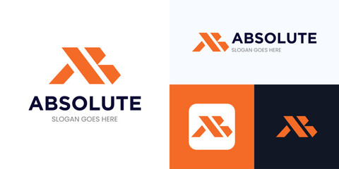 Letter A logo icon design, Creative simple modern icon A for identity symbol, Letter A vector premium illustration, Initial AB logo for Business identity, Technology, Construction, Architecture, ETC.