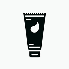 Obraz premium very simple flat and minimalist Toothpaste Tube silhouette in black on a white background