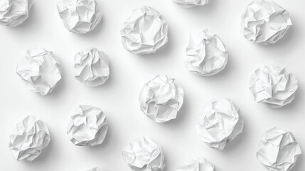 Naklejka premium Set of crumpled paper balls cut out collection isolated on white background illustration