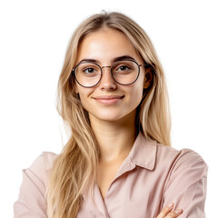 Fototapeta premium Confident young woman on a transparent background in casual style