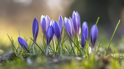 In spring, the grass is full of vitality and the fresh plants are in full bloom