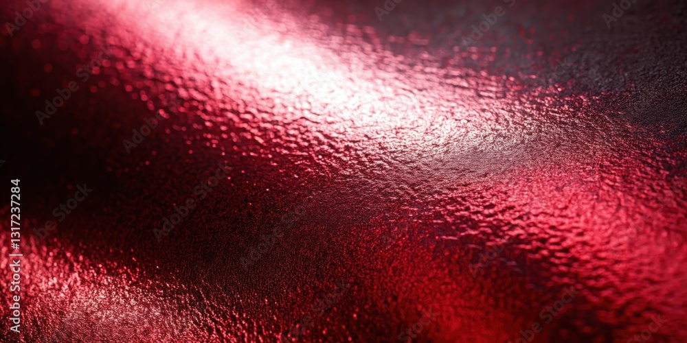 Aufkleber Close-up of a Red Metallic Surface with a Delicate Gradient and a Subtle Shimmering Effect