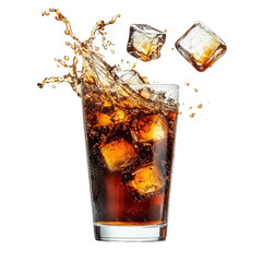 glass of cola with ice