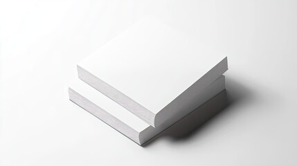 Stack of pristine white papers casting shadow on a clean background