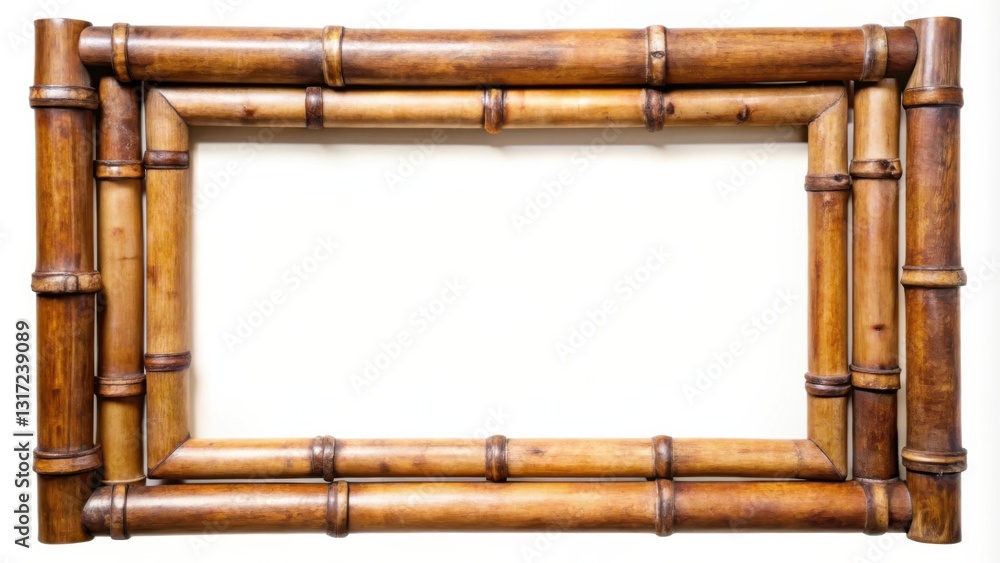 Aufkleber A simple bamboo frame with four pieces of bamboo on each side, creating a rectangular shape with a white background.
