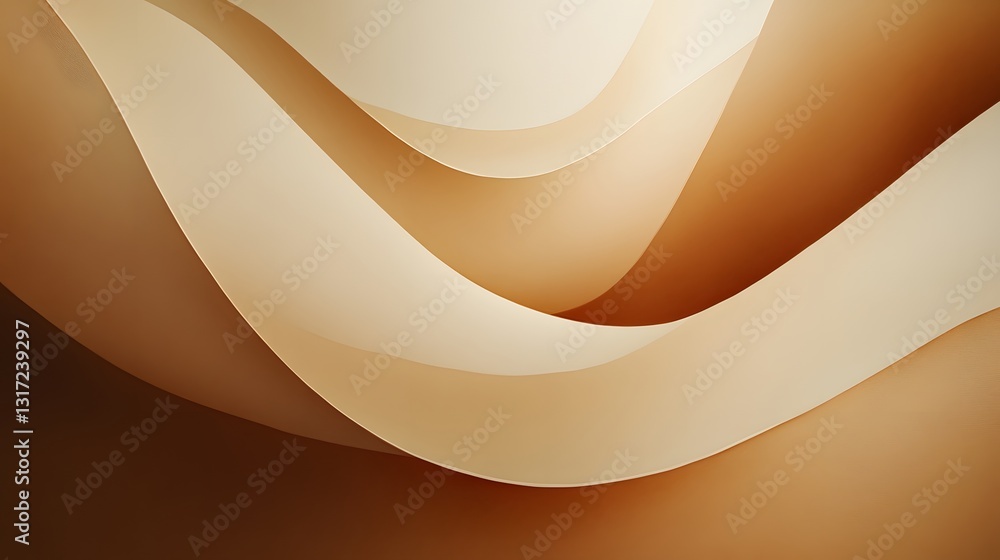 Poster abstract image of flowing curved lines with multiple colors