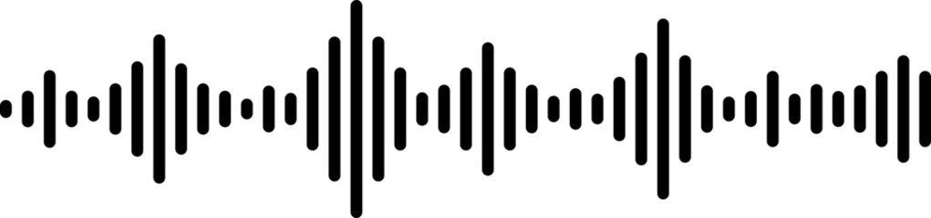 Sound and audio waves. Monochrome sound wave lines. Sound waves rhythm symbol. Volume audio scales lines. vibration and pulsing lines. Analog and digital audio signal. Music equalizer