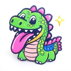 Colorful cartoon dragon with playful expression and vibrant features, perfect for children's illustrations and designs