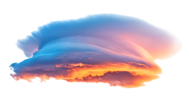 Sunset cloud on transparent background