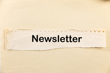 conceptual writing text showing newsletter