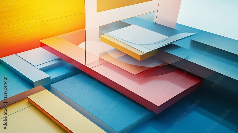 Poster Abstract depiction of GAAP principle showcasing layered geometric forms representing accounting rules consistency