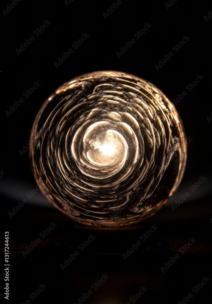 Aufkleber unique glass orb with swirling patterns and a warm light source inside