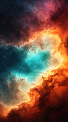 Obraz premium stunning cosmic scene featuring vibrant colors in nebula and stars