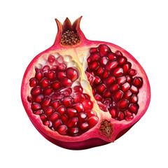 pomegranate isolated on white