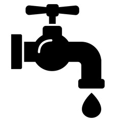 Faucet icon. Water tap. Bathroom faucet symbol flat style stock vector. Water null