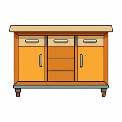 kitchen island isolated on white