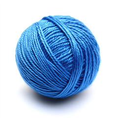 Blue Yarn Ball Knitting  Crochet Supplies on white background