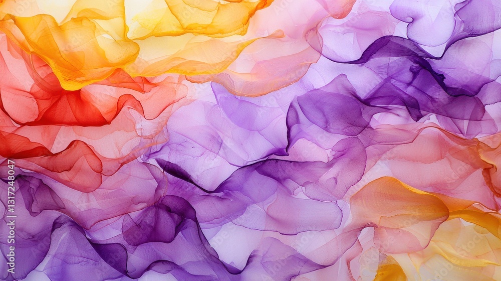 Poster colorful flowing fabric background with abstract wave patterns