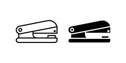 Stapler icon set. Flat illustration of icons on a white background