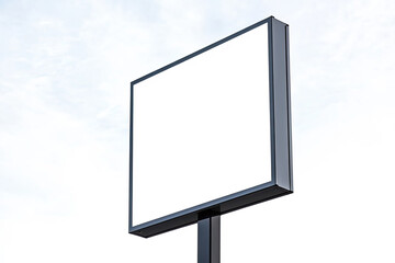Clear Pixel Picture of Empty Square Signboard for Copy Space Isolated Over White Background