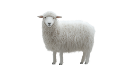 立ち止まる白い羊。夢の象徴としてのシンプルなイメージ。generative ai