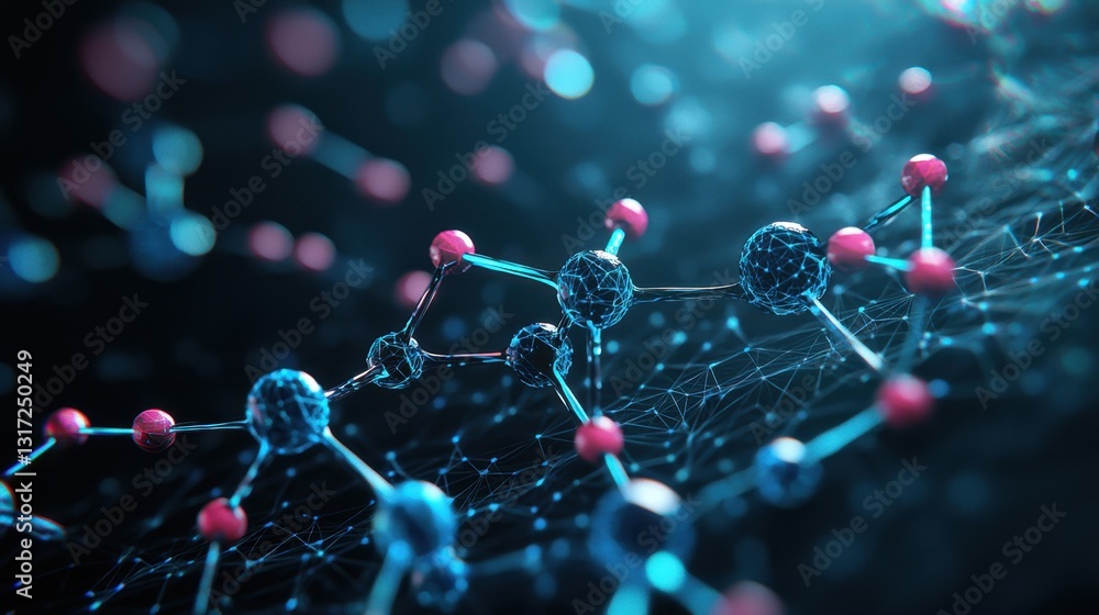 Poster scientists use an ai-powered microscope to analyze molecular structures for new pharmaceutical devel