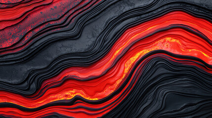 Obraz premium Vibrant red and dark lava flow texture creating dynamic visual effect