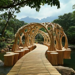 A high-rise green building with wind turbines integrated into its smart construction.