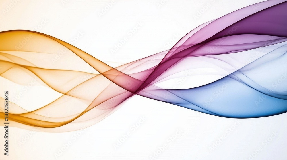 Poster abstract waves of colorful flowing light on a soft background