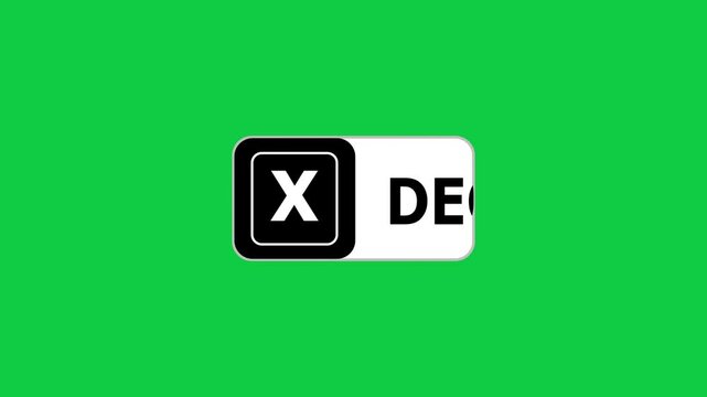 Green screen animation of Decline push button with pointer, simple animation of cursor icon Decline button, Animation of Decline button, Decline us button animation