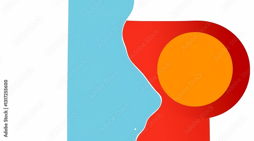 Poster abstract composition: an artistic illustration with bold colors and shapes creating a dynamic compos