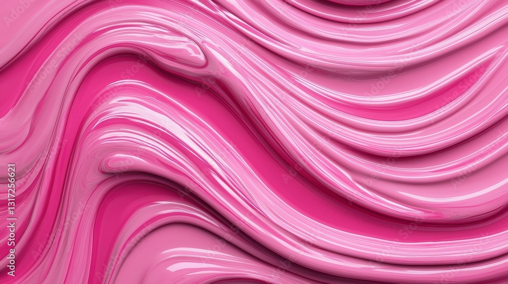 Poster Soft Pink Paint Texture with Flowing and Smooth Wavy Patterns