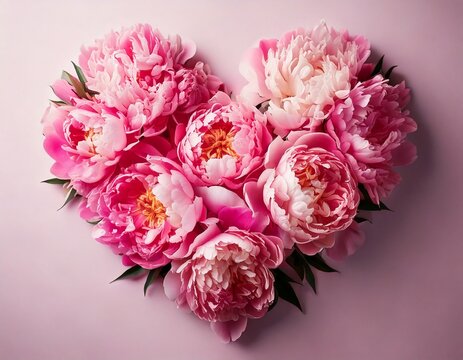 Herz aus rosa Pfingstrosen &ndash; Romantische Blumendekoration f&uuml;r Hochzeiten und besondere Anl&auml;sse