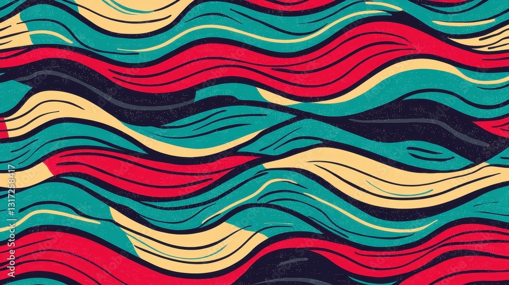Aufkleber vibrant abstract waves in bold colors and dynamic patterns