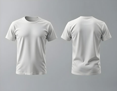 Blank white t-shirt mockup front and Back view. High-quality 3D mockup, perfect for showcasing designs or branding. Generative AI
