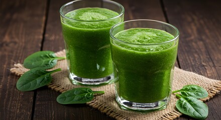 Batido natural orgánico de espinacas verdes - comida sana