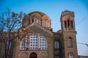 The abandoned Orthodox Church of Saints Sergius and Bacchus in Northern Cyprus. The image captures...