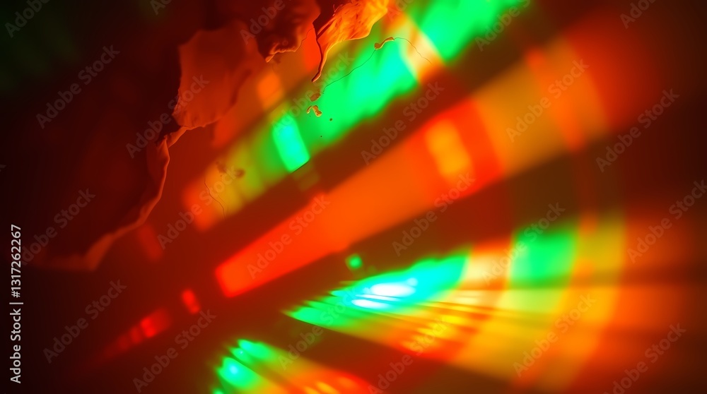Poster light spectrum: a mesmerizing interplay of vivid colors radiates across a textured surface, casting 