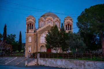 The abandoned Orthodox Church of Saints Sergius and Bacchus in Northern Cyprus. The image captures...