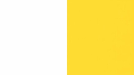Color Split: A minimalist composition showcasing a clean split between a vibrant yellow and a pristine white. This image embodies simplicity and can be used in a variety of design projects.